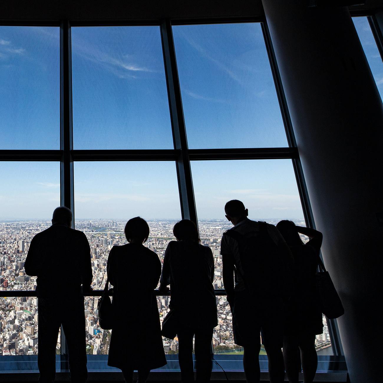 На смотровой площадке Tokyo Skytree Tokyo Skytree в Токио в Японии