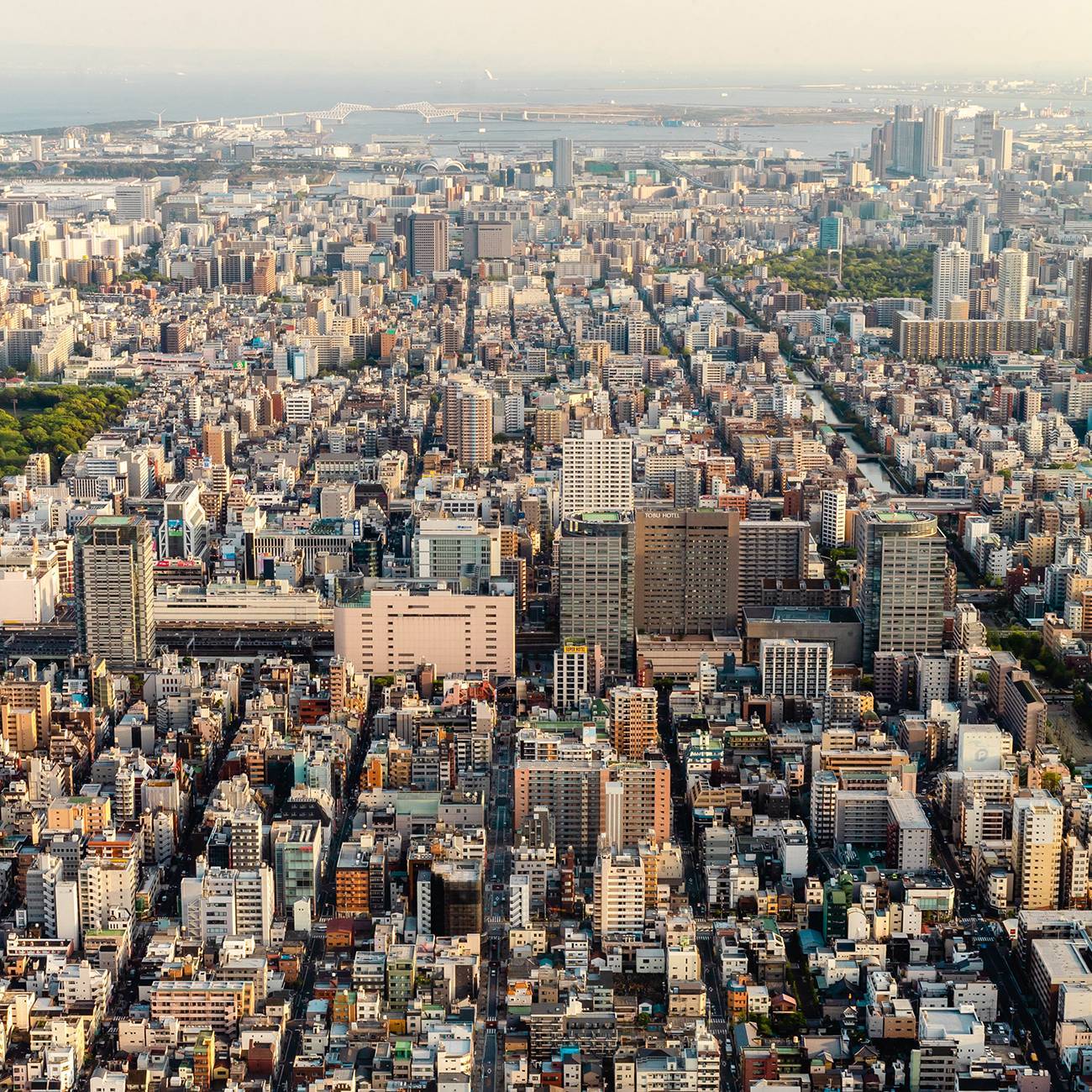 Вид на город с Tokyo Skytree Вид с Tokyo Skytree